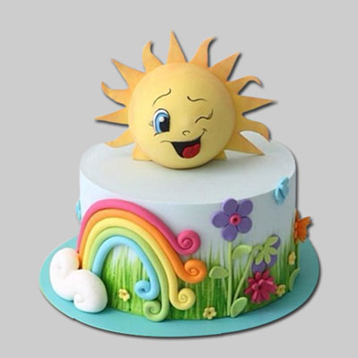 "Designer Sun theme Fondant Cake - 3kgs - Click here to View more details about this Product